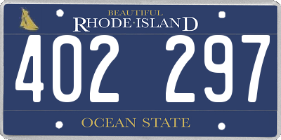 RI license plate 402297