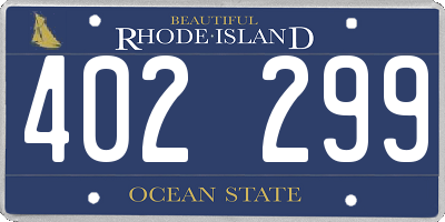 RI license plate 402299