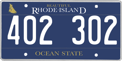 RI license plate 402302