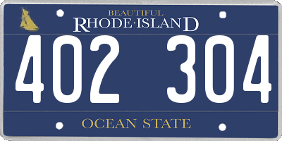 RI license plate 402304