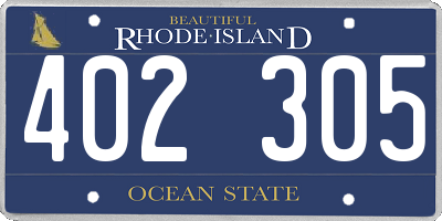 RI license plate 402305