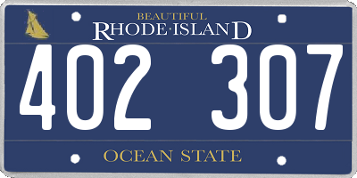RI license plate 402307
