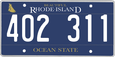 RI license plate 402311
