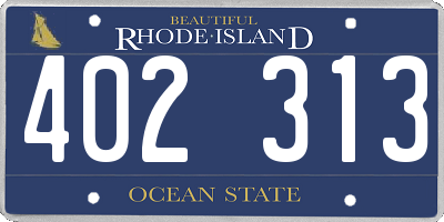 RI license plate 402313