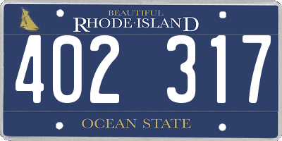 RI license plate 402317