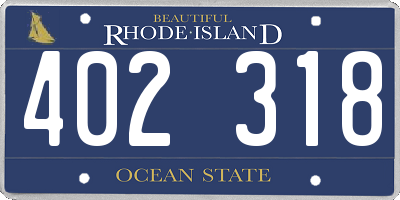 RI license plate 402318