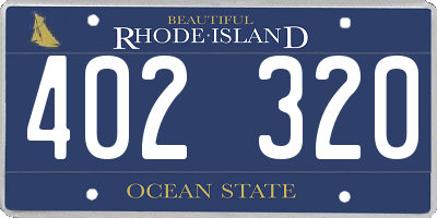 RI license plate 402320