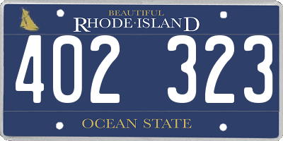 RI license plate 402323