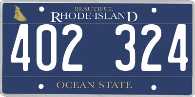 RI license plate 402324