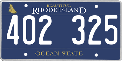 RI license plate 402325