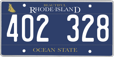 RI license plate 402328