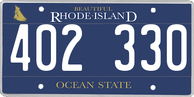 RI license plate 402330