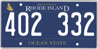 RI license plate 402332