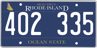 RI license plate 402335