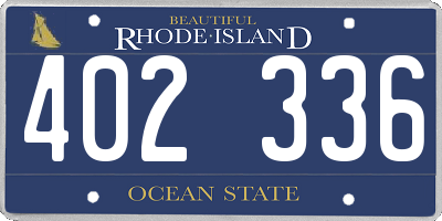 RI license plate 402336