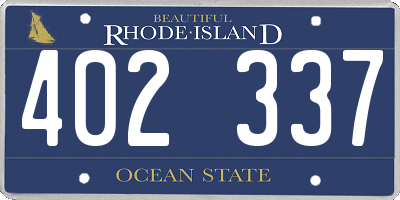 RI license plate 402337
