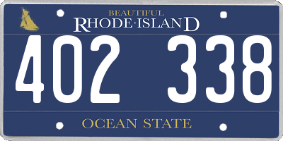 RI license plate 402338