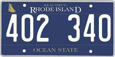 RI license plate 402340