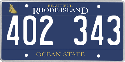 RI license plate 402343
