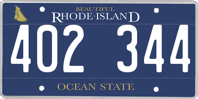 RI license plate 402344