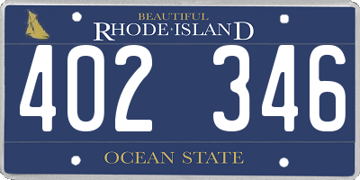 RI license plate 402346