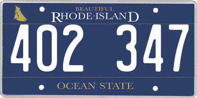 RI license plate 402347