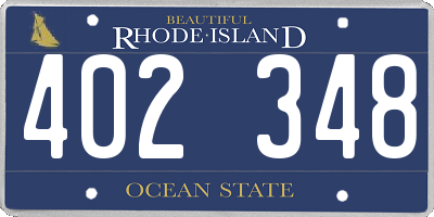 RI license plate 402348