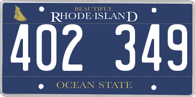 RI license plate 402349