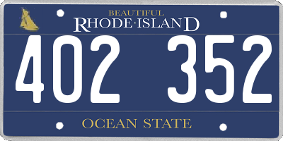 RI license plate 402352