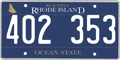 RI license plate 402353
