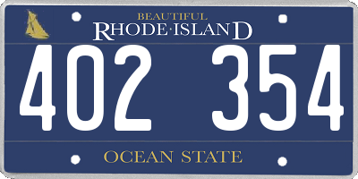 RI license plate 402354