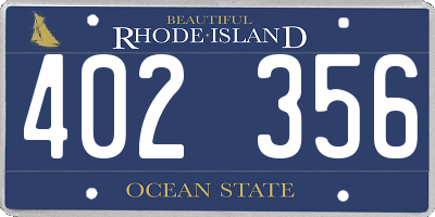 RI license plate 402356