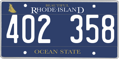 RI license plate 402358