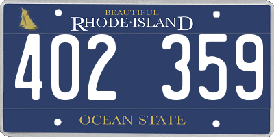 RI license plate 402359