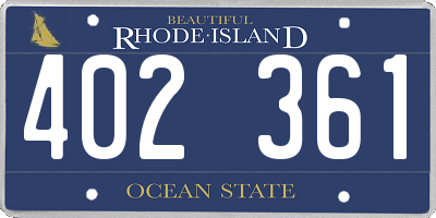RI license plate 402361