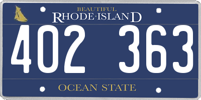 RI license plate 402363