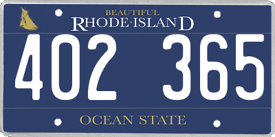 RI license plate 402365
