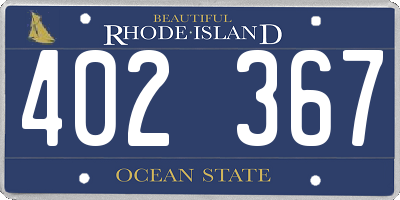 RI license plate 402367