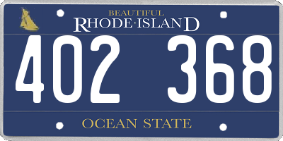 RI license plate 402368