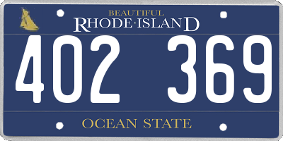 RI license plate 402369
