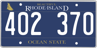 RI license plate 402370