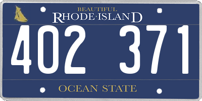 RI license plate 402371