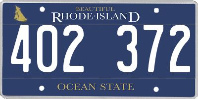 RI license plate 402372