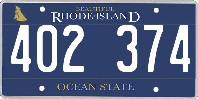 RI license plate 402374