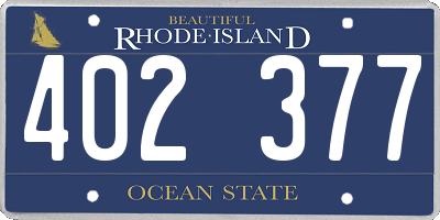 RI license plate 402377