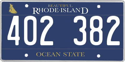 RI license plate 402382