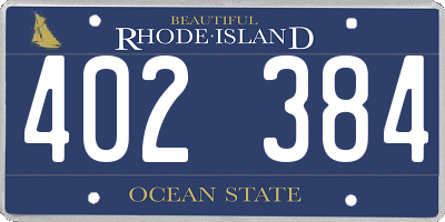 RI license plate 402384