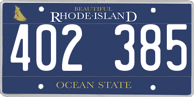 RI license plate 402385