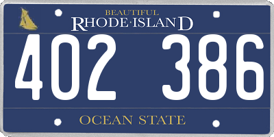 RI license plate 402386