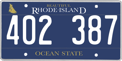 RI license plate 402387